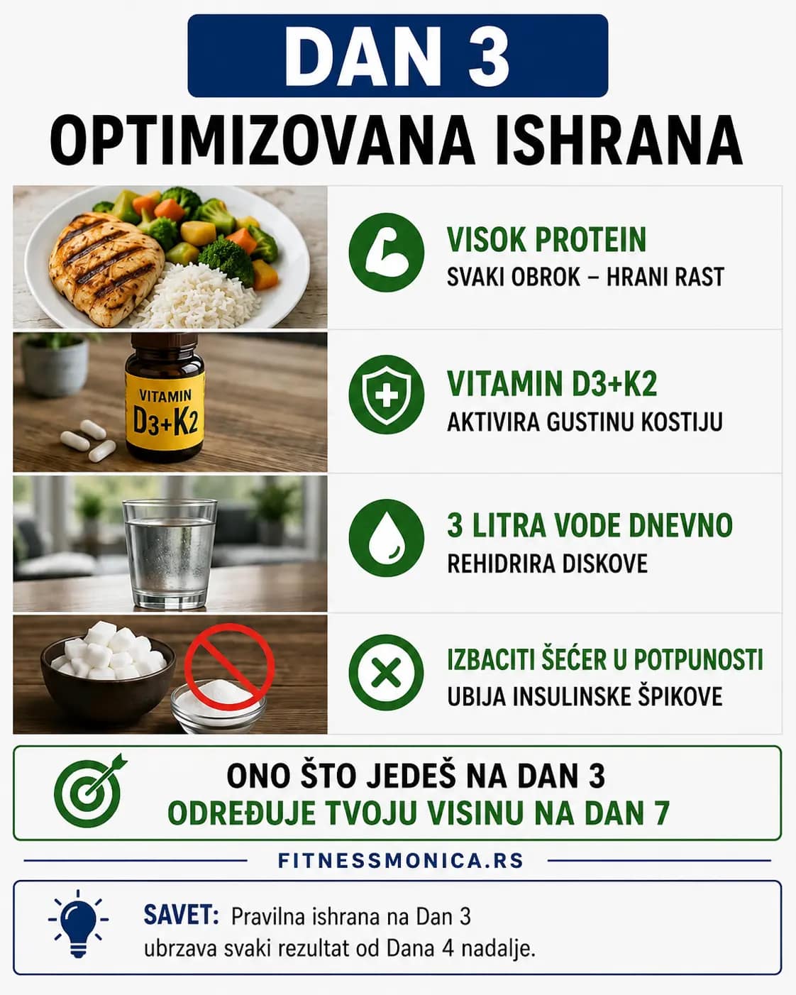 Ishrana za zdravlje kičme i pravilno držanje – proteini, vitamin D3 K2, hidratacija i smanjenje šećera