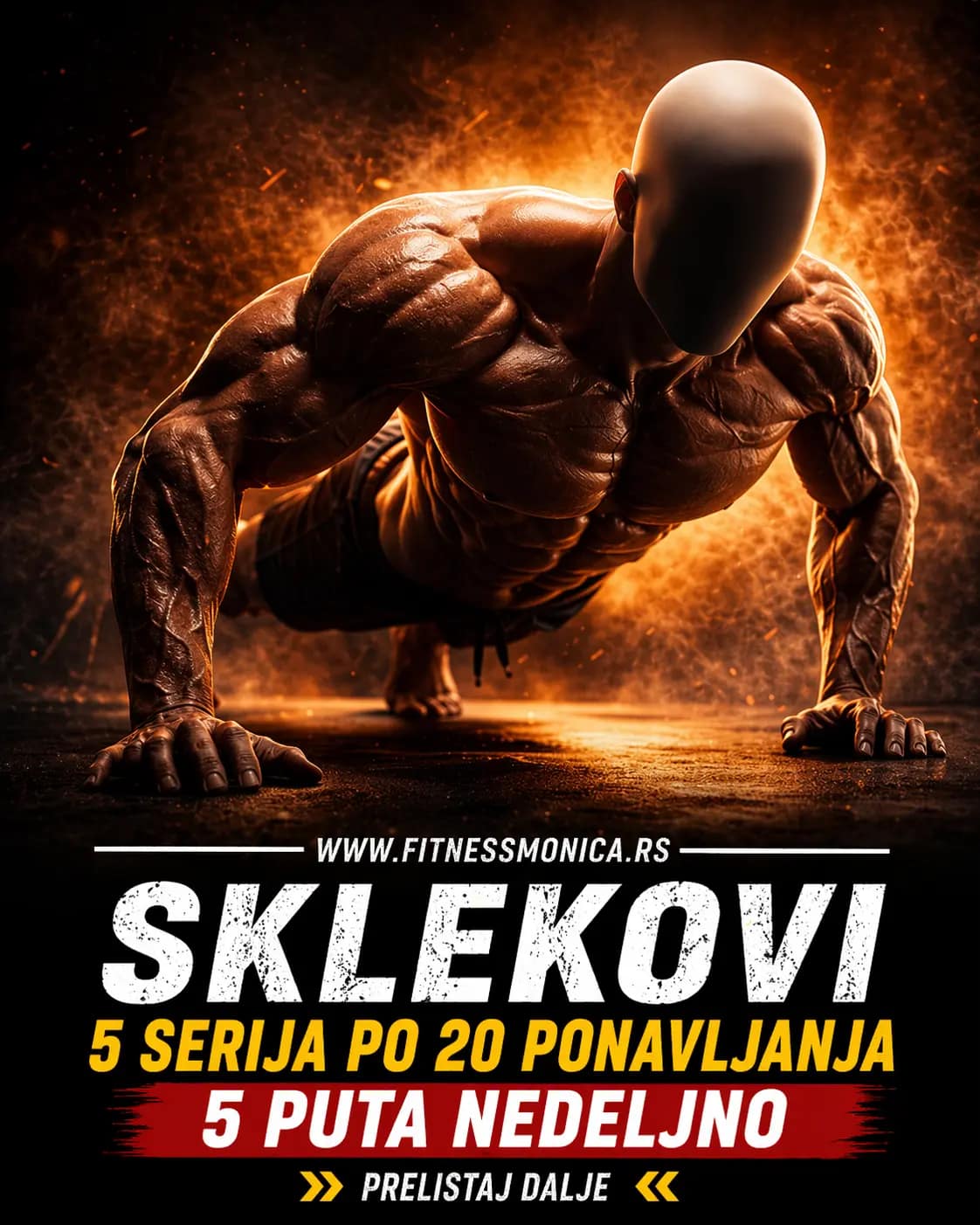 sklekovi vezba za grudi ruke trening kod kuce bodyweight