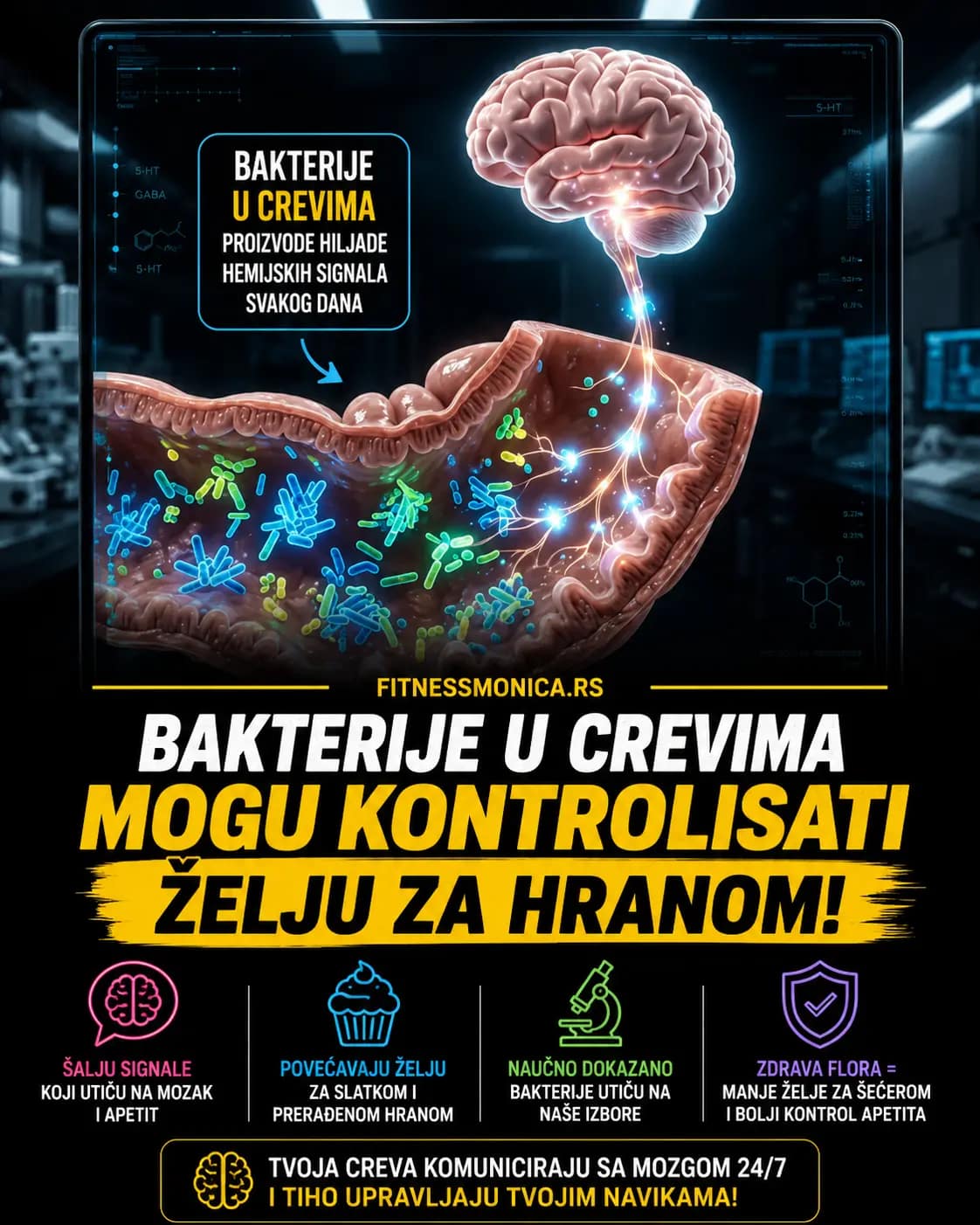 Bakterije u crevima mogu uticati na apetit, želju za šećerom i izbor hrane