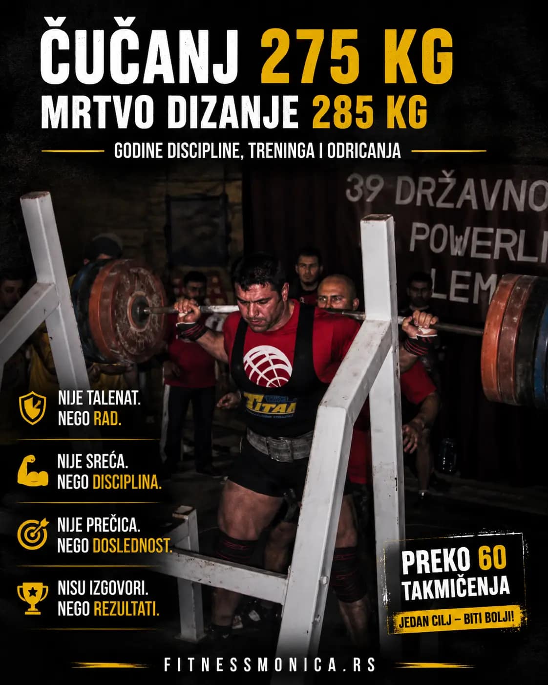 Čučanj 275 kg na powerlifting takmičenju