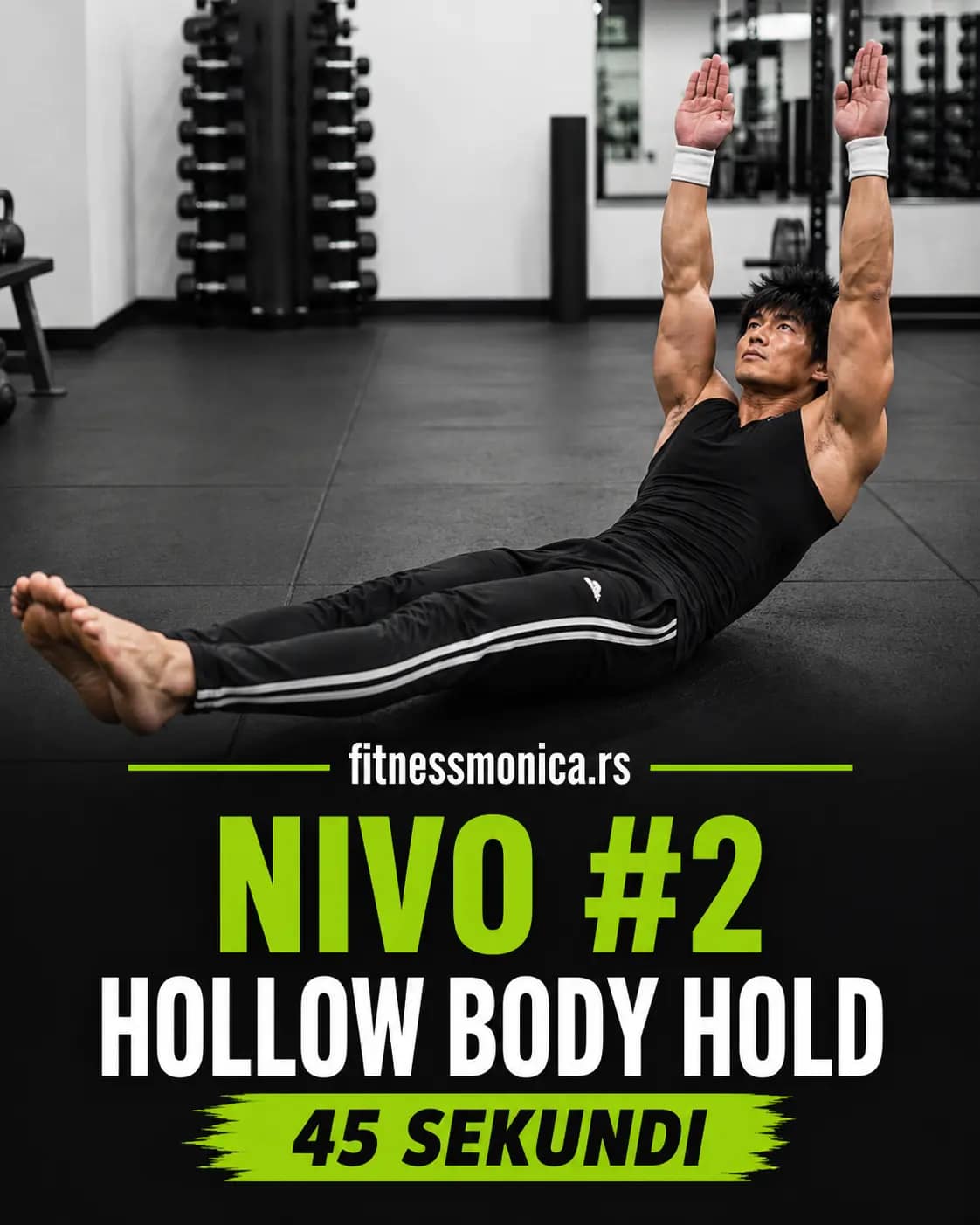 Hollow body hold vezba za stomak i core stabilnost nivo 2