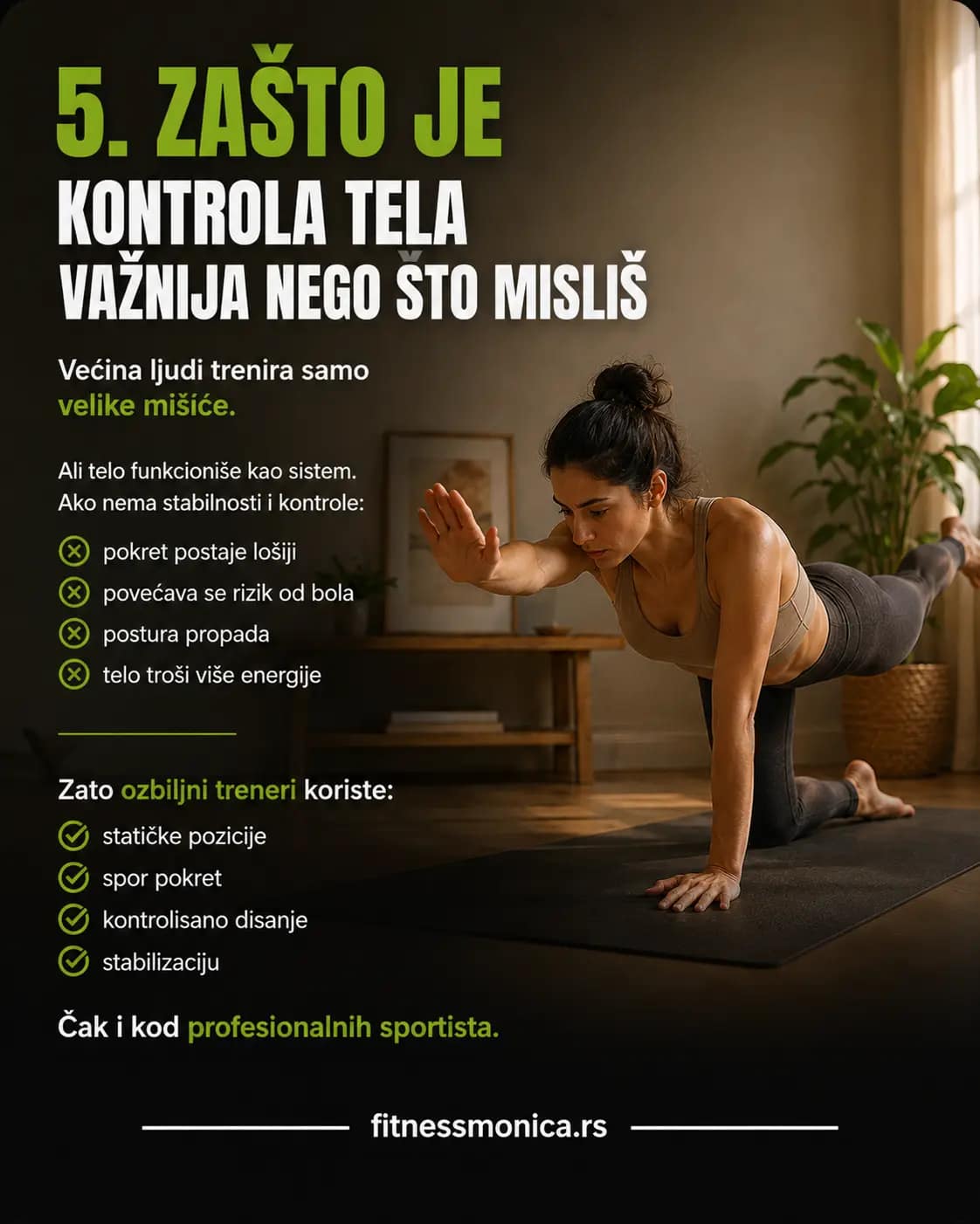 Vežba za kontrolu tela, stabilnost i koordinaciju pokreta