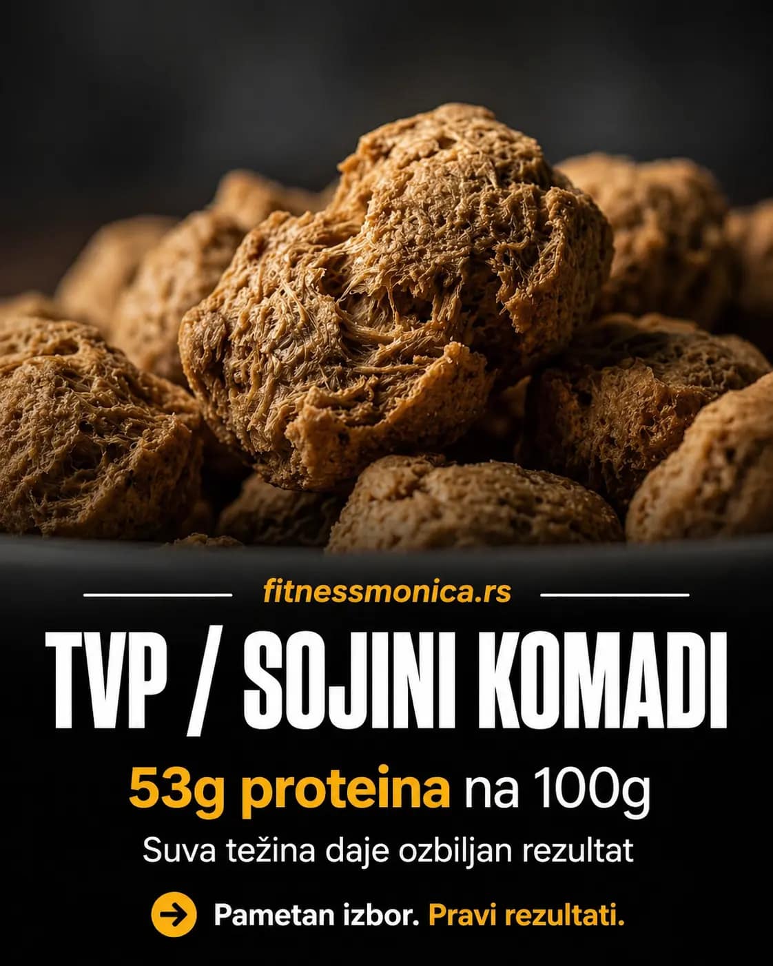 tvp soja proteini 53g na 100g biljni izvor proteina