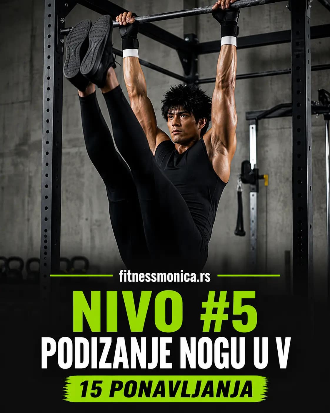 V podizanje nogu u visu za ekstremnu core kontrolu