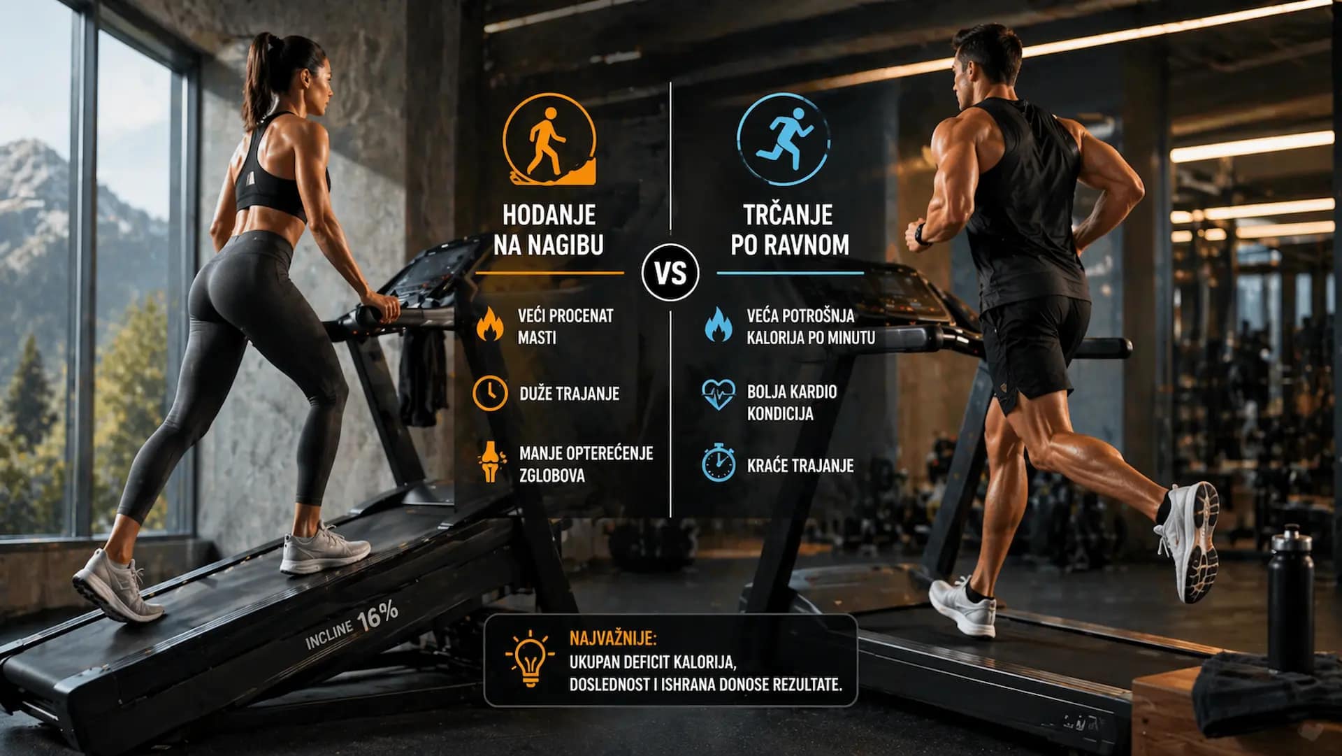 hodanje na nagibu sagorevanje masti u odnosu na ravno trcanje