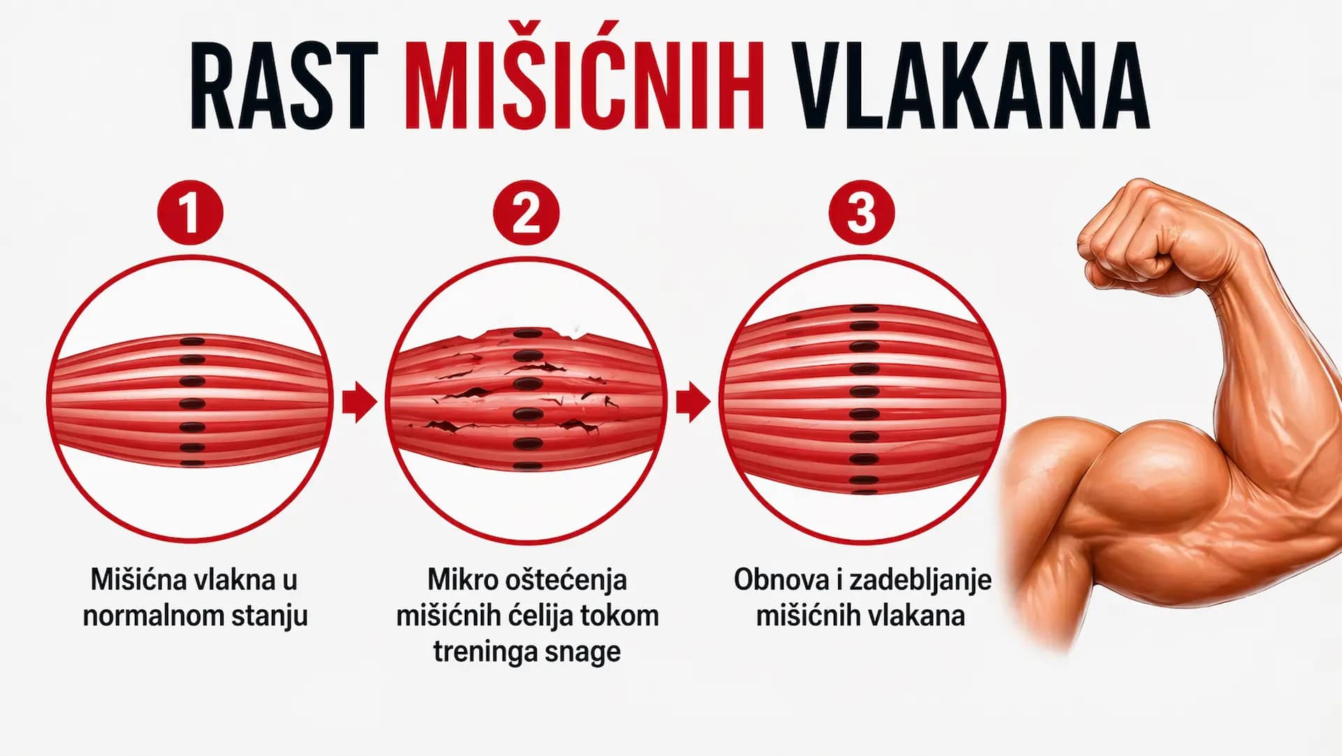 rast mišićnih vlakana tokom treninga snage proces oštećenja i oporavka