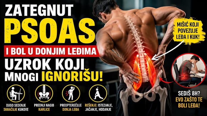 zategnut psoas i bol u donjim leđima kod dugog sedenja