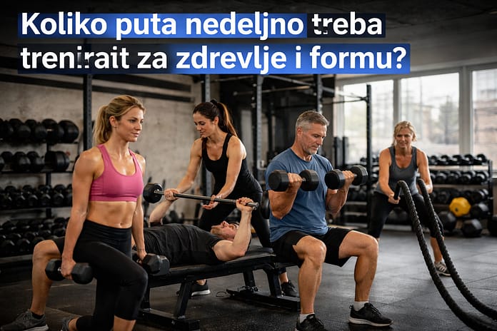 Koliko puta nedeljno treba trenirati za zdravlje i formu Koliko puta nedeljno treba trenirati za zdravlje i formu – rekreativci rade trening snage u teretani