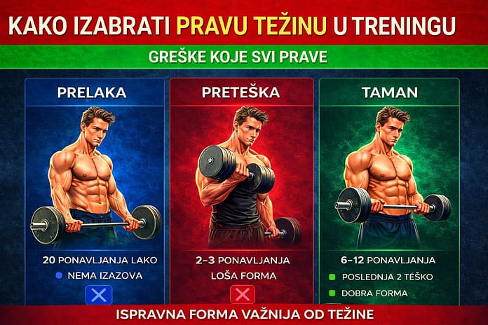 Prava težina u treningu za rast mišića Kako izabrati pravu težinu u treningu – pravilna forma i opseg ponavljanja
