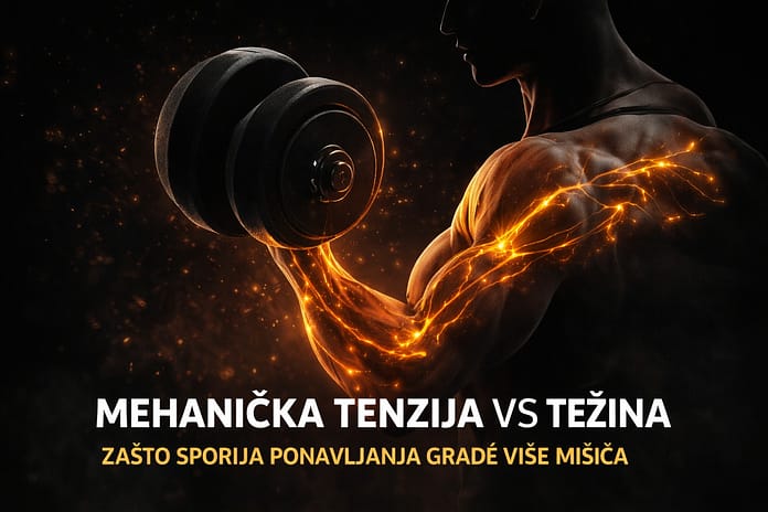 mehanicka-tenzija-vs-tezina-kontrolisana-ponavljanja-hipertrofija-fitnessmonica mehanicka tenzija kontrolisana ponavljanja spor tempo hipertrofija trening sa tegovima