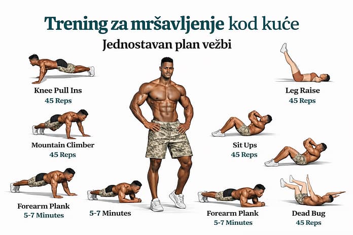 Trening za mršavljenje kod kuće trening za mršavljenje kod kuće vežbe za stomak plank mountain climber