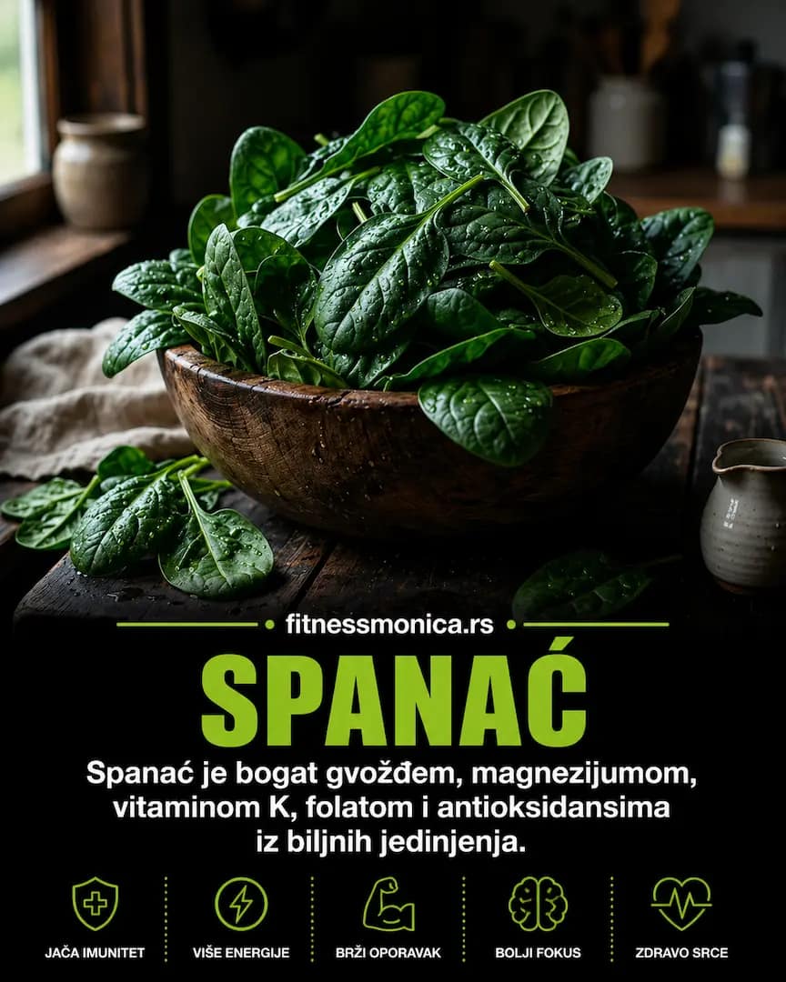 spanac gvozdje magnezijum vitamin K antioksidansi