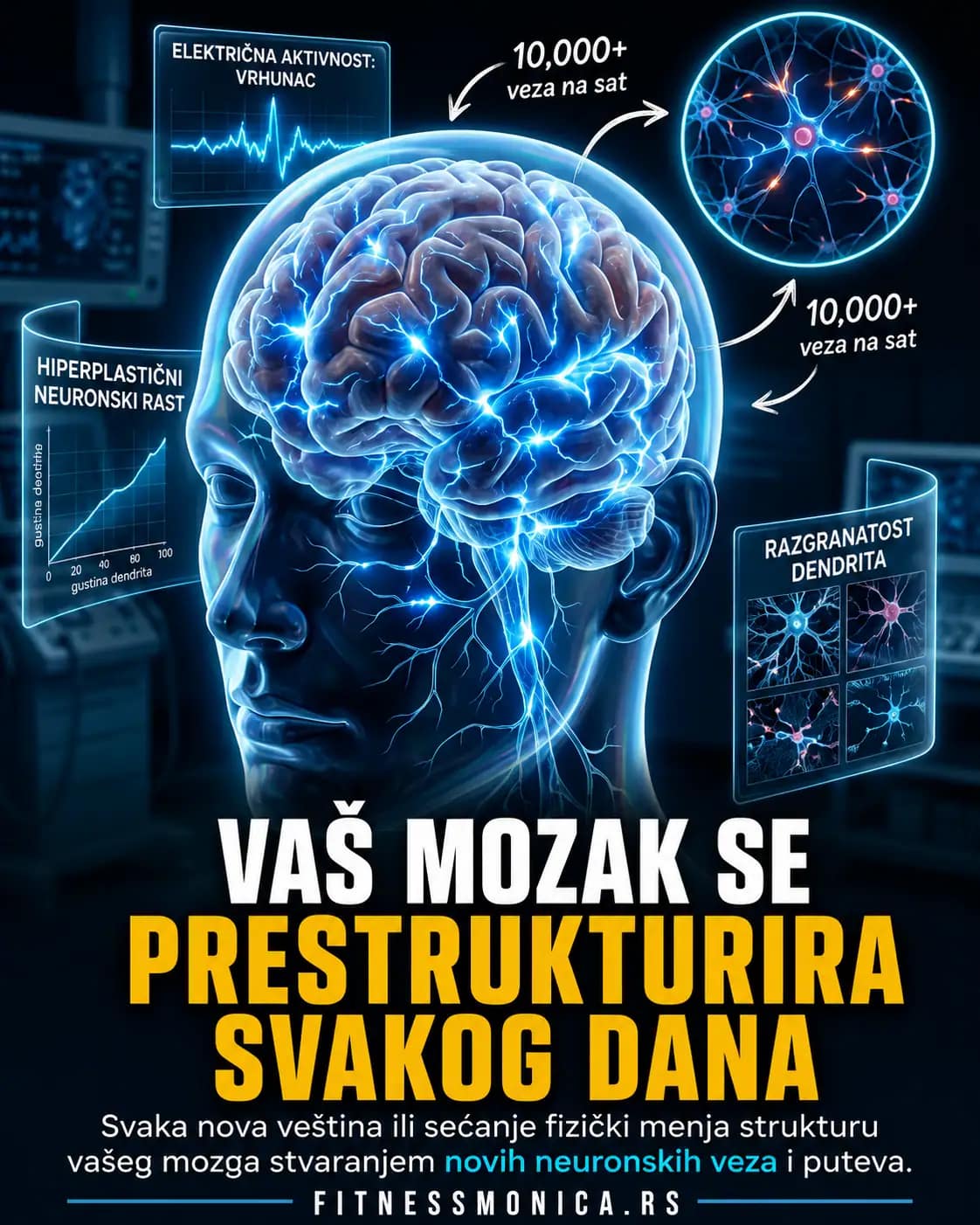 Mozak svakodnevno stvara nove neuronske veze i prilagođava se učenju i iskustvu